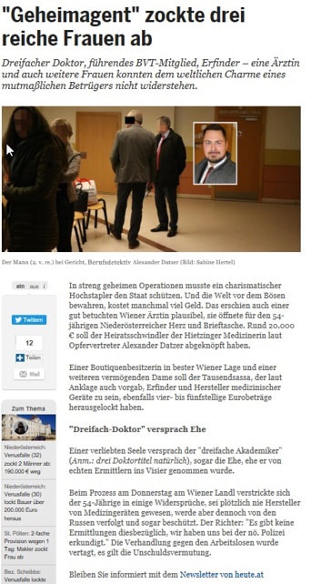 Presseclipping Ermittlungsagentur ERA Wien - HEUTE-Artikel